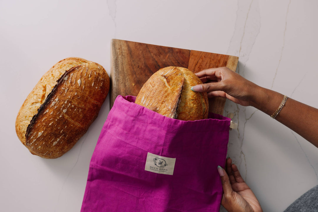 Bee's Wrap Artisan Bread Bag - Magenta, Meadow Magic lined