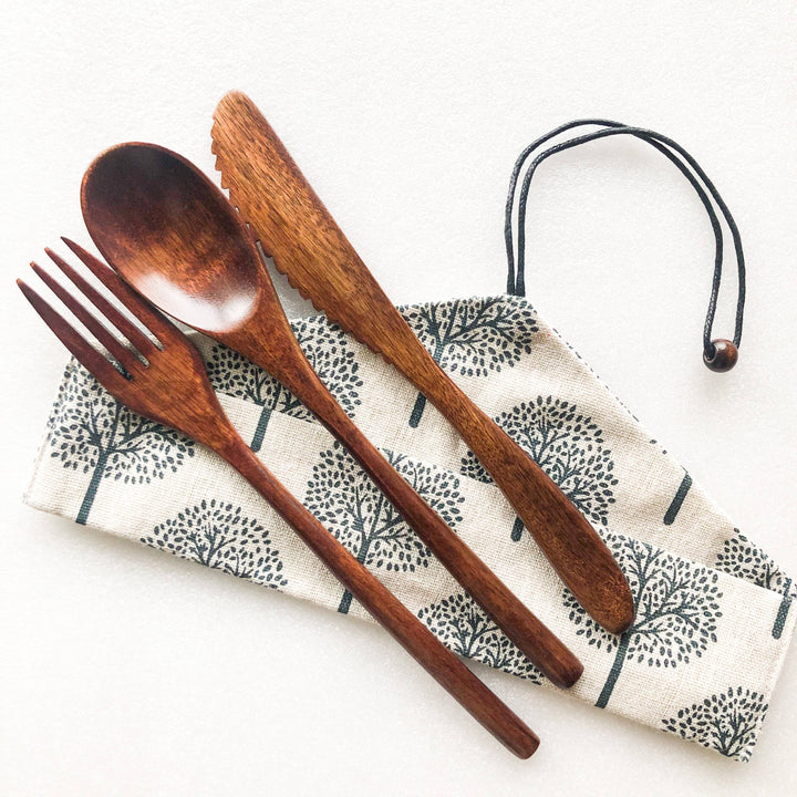 Japanese Style Wooden Cutlery Set - Zero Waste Plastic Free