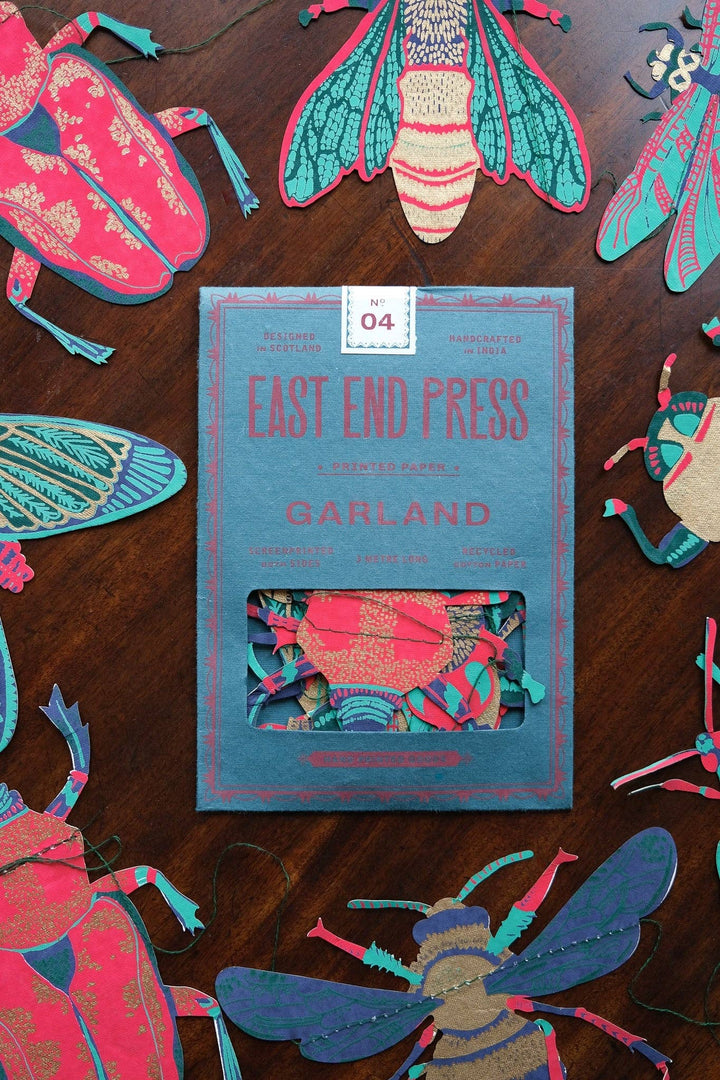 Insect Sewn Paper Garland