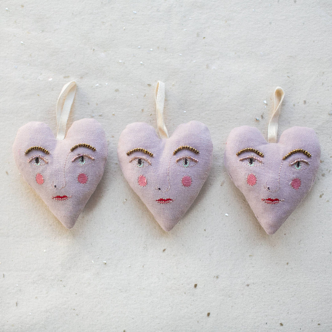 Handsome Heart Lavender & Cotton Ornament