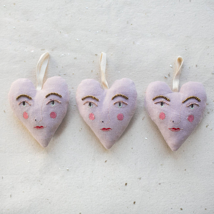 Handsome Heart Lavender & Cotton Ornament