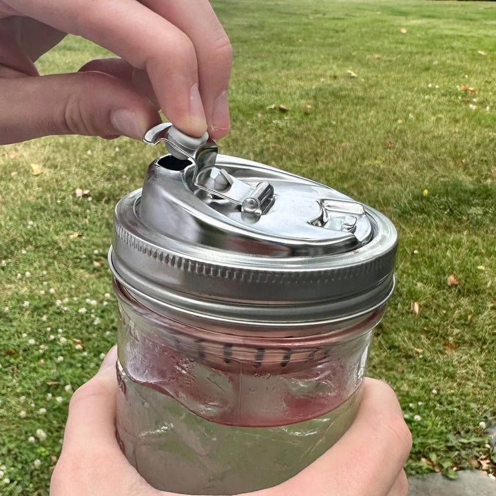 Jarware Stainless Steel Drink Lid for Wide Mouth Mason Jar