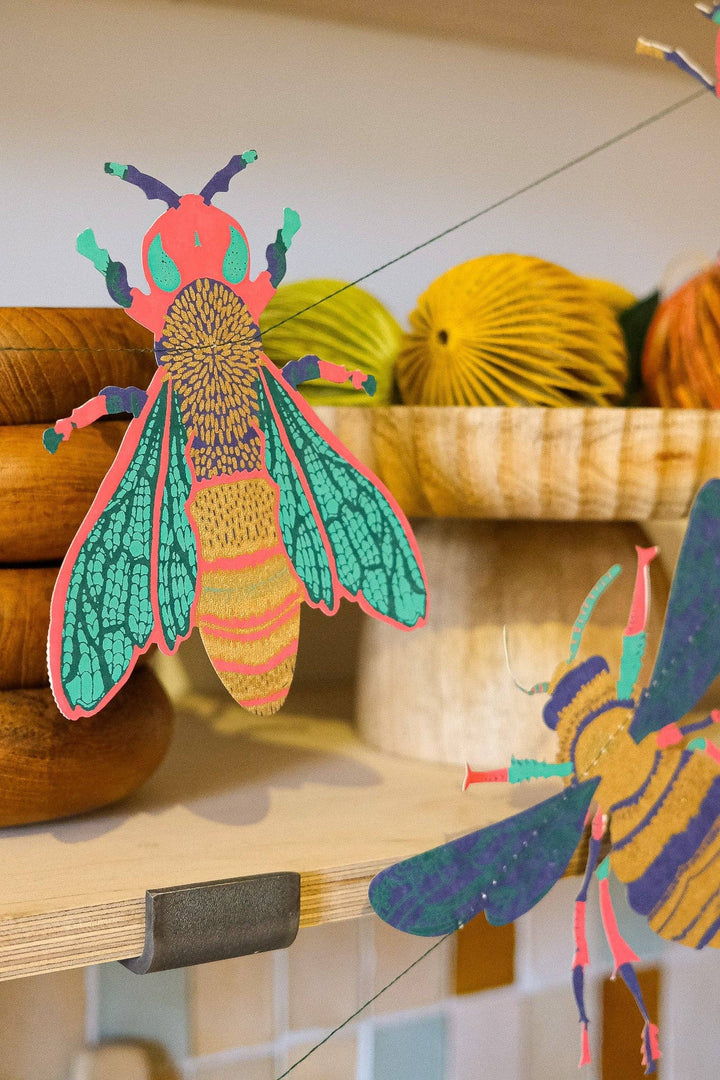 Insect Sewn Paper Garland