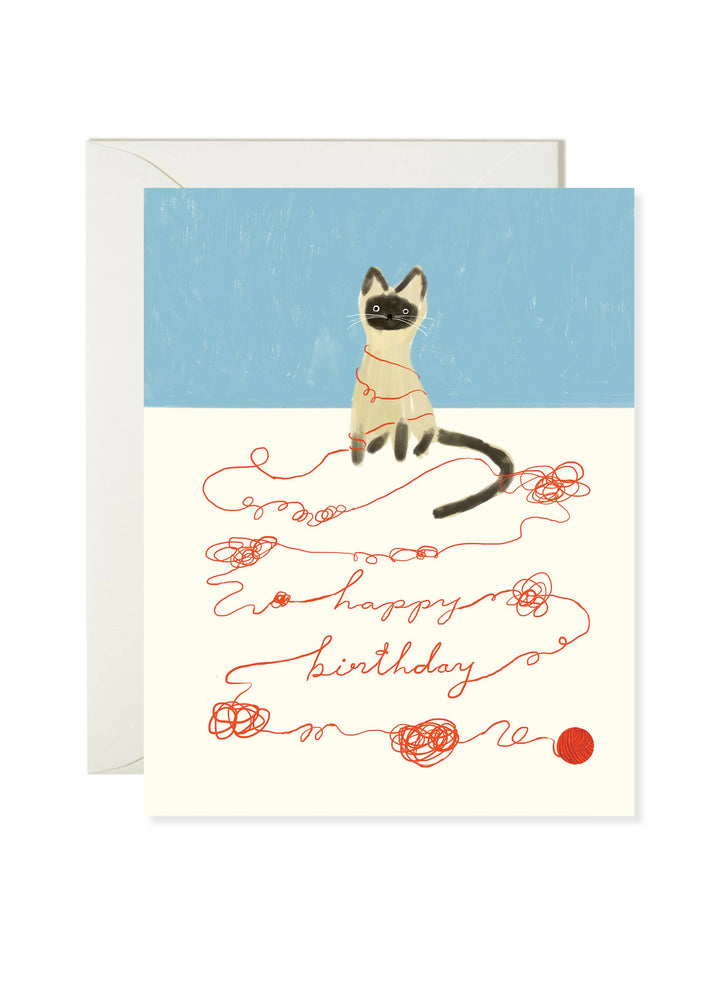 Cat String Birthday - Funny Cat Birthday Card