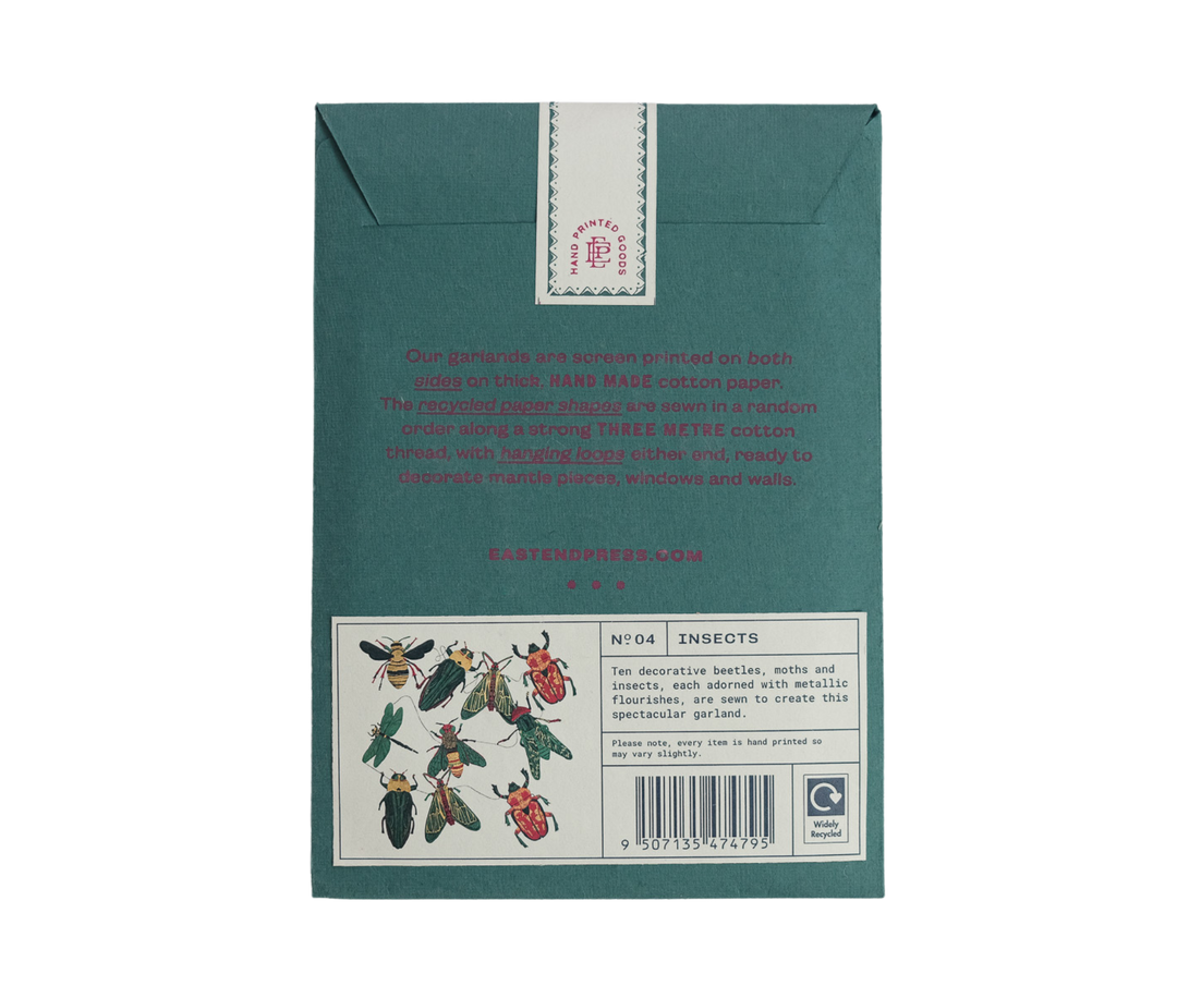 Insect Sewn Paper Garland