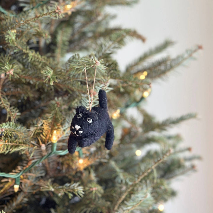 Flying Calico Cat Felt Ornament