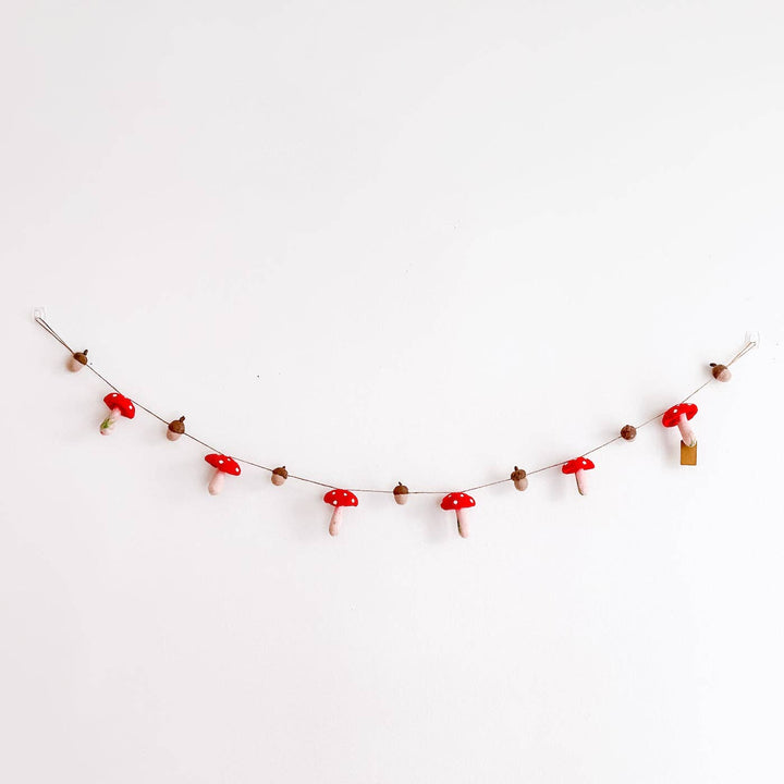 Felt Mushroom and Acorn Garland
