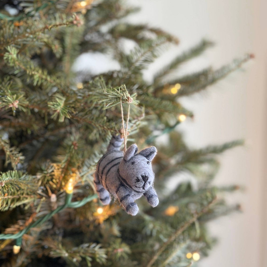 Flying Calico Cat Felt Ornament