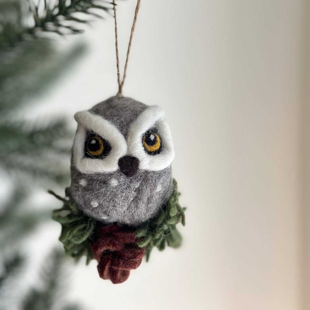 Owl Felted Ornament - Assorted Colors