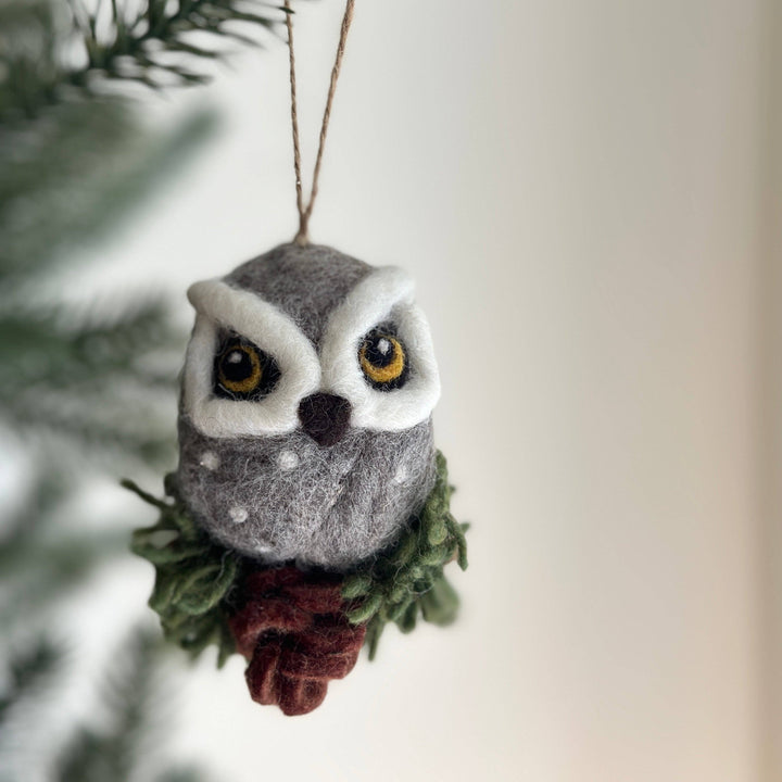 Owl Felted Ornament - Assorted Colors