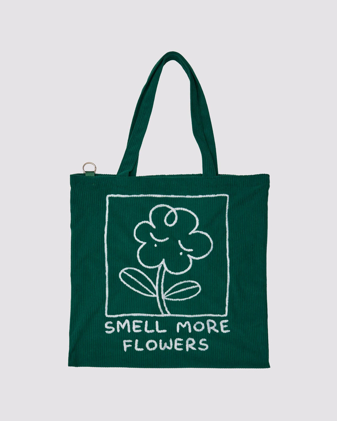 Smell More Flower Corduroy Tote Bag
