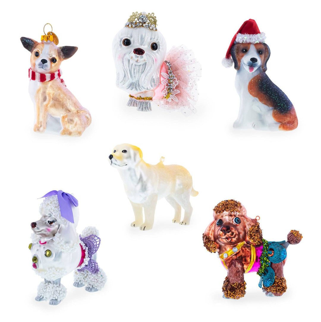 Van Gogh Inspired Dog Portrait Glass Ornament